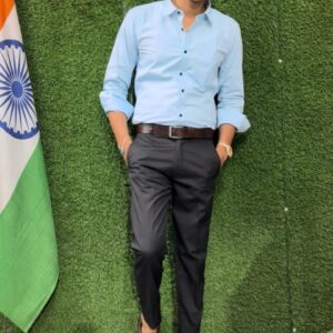 Light Blue Shirt with Black Pant