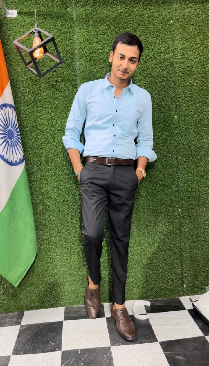 Light Blue Shirt with Black Pant