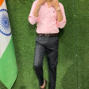 Light Pink Shirt with Black Pant