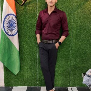 Maroon Shirt with Black Pant