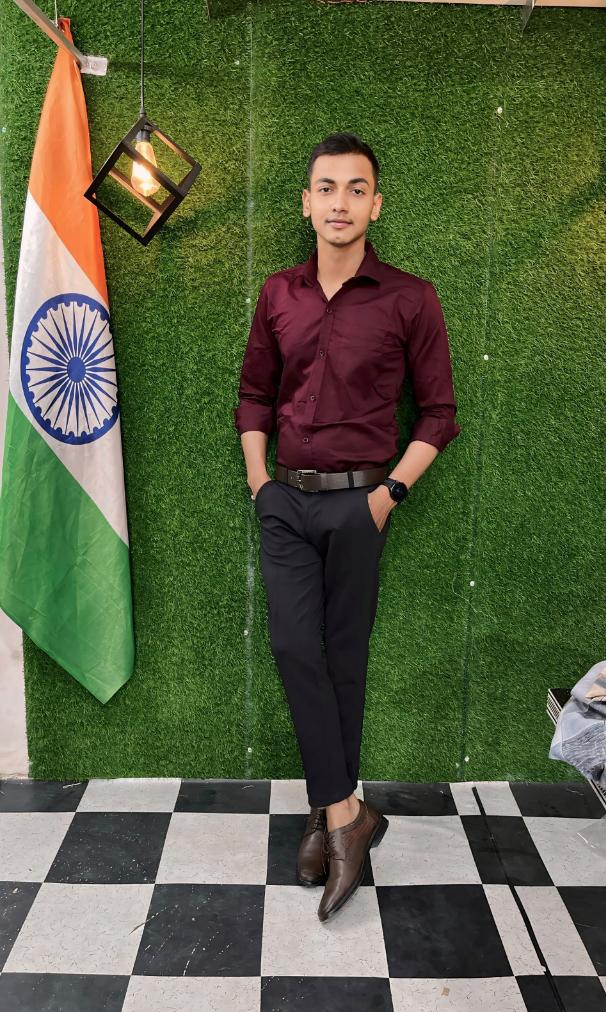 Maroon Shirt with Black Pant